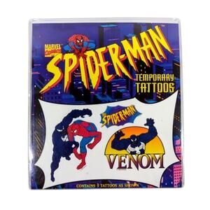Marvel Spider-Man Animated Series Temporary Tattoos 1998 Made in USA Rare